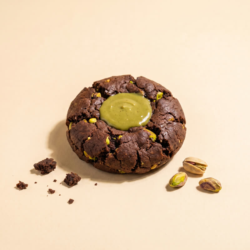 ChocoPistacho Mediana 75gr con pozo de crema de pistacho