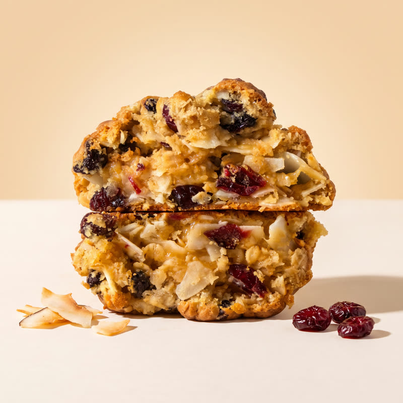 Cocoberry Brown 150gr abierta con coco y cranberries